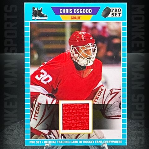 2021-22 PRO SET - Chris Osgood PATCH - #PSM-16 LIGHT BLUE BORDER RED WINGS MINT