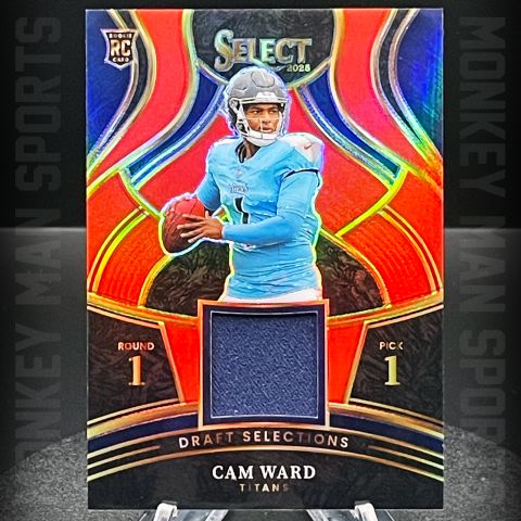 2025 Select - Cam Ward Rookie RC PATCH DRAFT SELECTIONS DSM-CWD RED PRIZM TITANS
