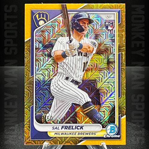 2024 Bowman Chrome - Sal Frelick Rookie RC #/50 - #39 GOLD MOJO BREWERS MINT