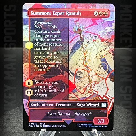 Magic MTG Final Fantasy - Summon: Esper Ramuh - FIN U 0367 FOIL BORDERLESS MINT