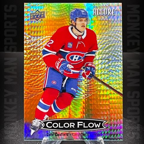 2024-25 Allure - Cole Caufield /199 - COLOR FLOW #CFL-16 ORANGE-YELLOW SPECTRUM