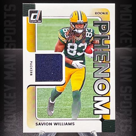 2025 Donruss - Savion Williams RC PATCH - ROOKIE PHENOM #RPJ-SWS PACKERS MINT